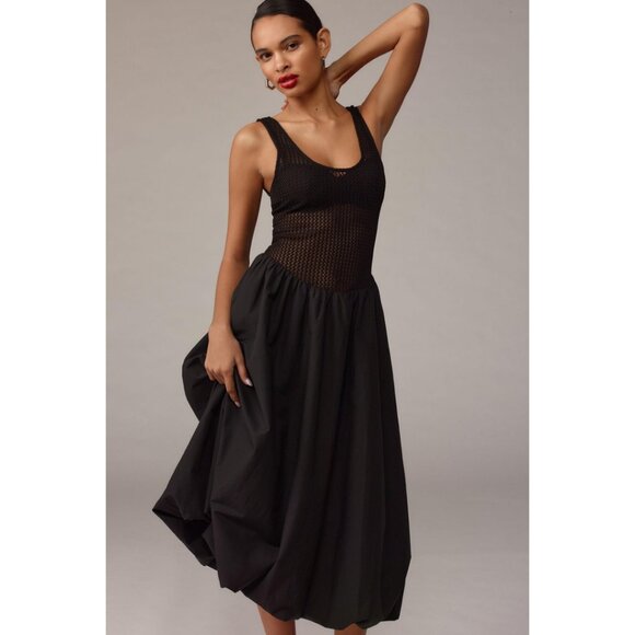 ASTR the Label Contrast Bubble Midi Sundress in Black Size Large - Picture 11 of 12